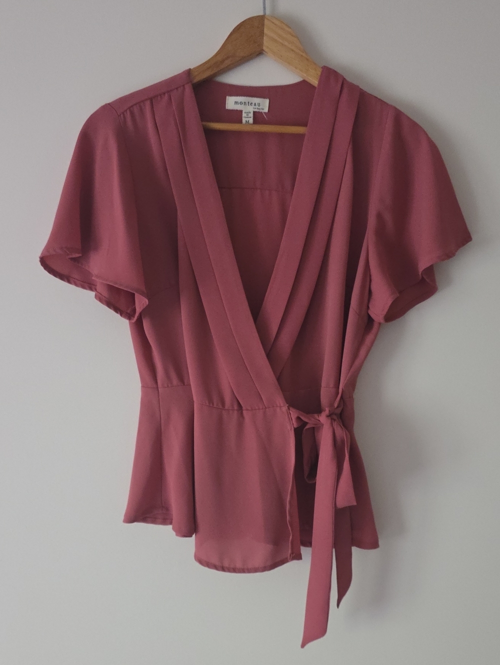 Assembly Ruby Wrap Blouse in Dusty Rose
